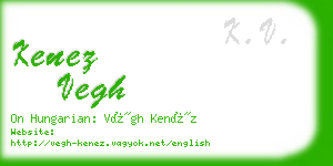 kenez vegh business card